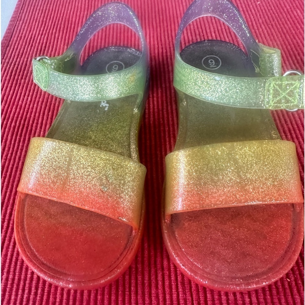 Cat & Jack Toddler Girl Sandals Size 9 Glitter Finish